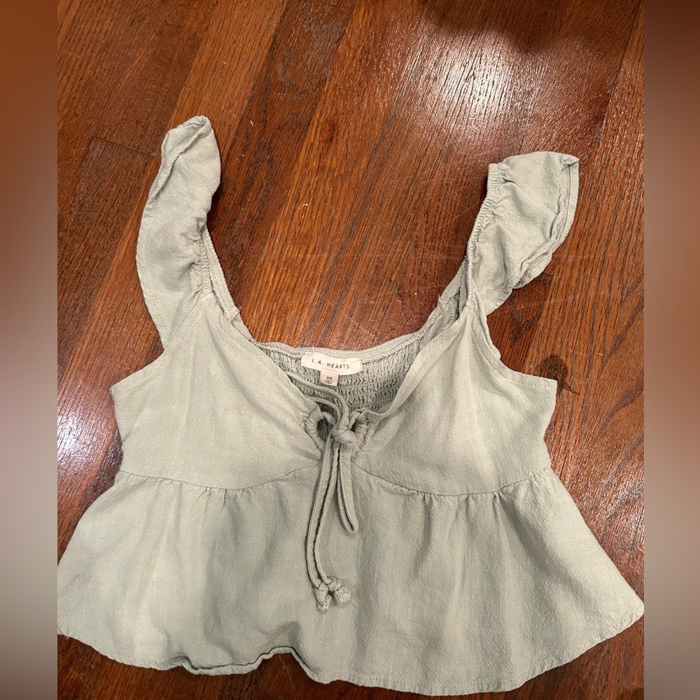 Green babydoll top